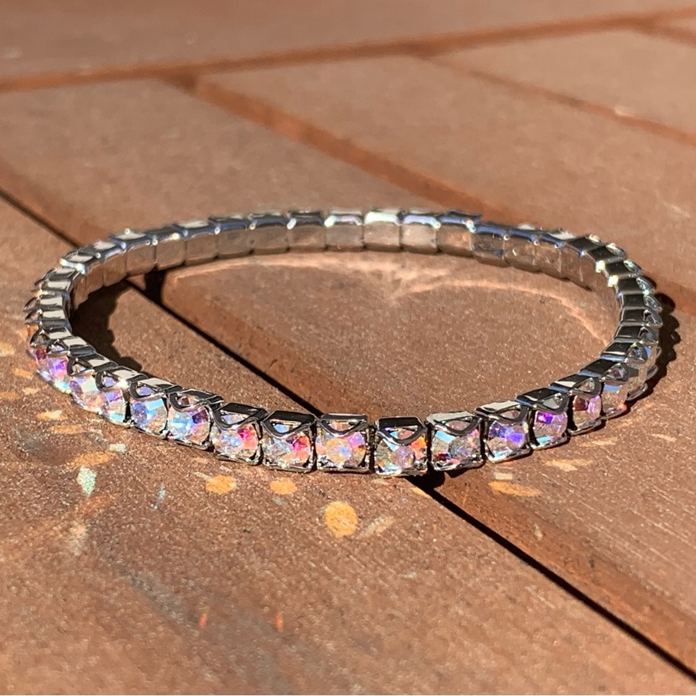 Touchstone Crystal Aurora Boreale Stretch Bracelet - Picture 2 of 7